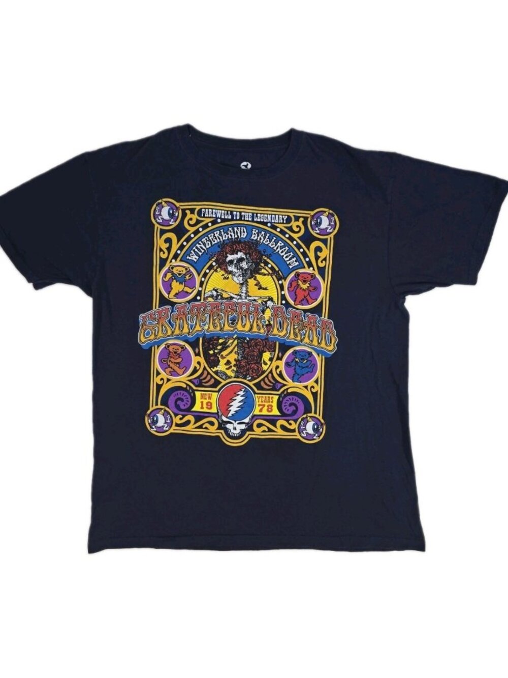 Liquid Blue GRATEFUL DEAD Farewell to the Legendary 1978 Tour Repo. Shirt Men XL